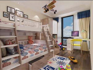 传媒星城120平现代简约儿童房装修效果图