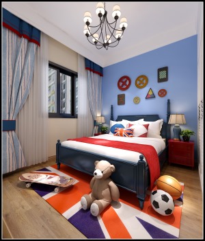 怡景苑210平复式北欧风格男孩房装修效果图