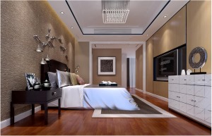 韩国园140平后现代风格卧室装修效果图