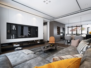 嘉和城布洛可125平现代简约客厅装修效果图