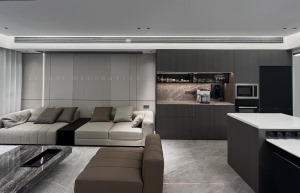 凱悅國際140平現代風格客廳裝修實景