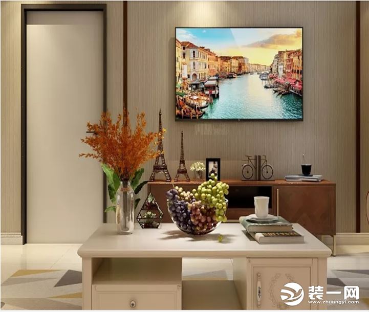 海口滨江海岸三居室现代装饰效果图客厅