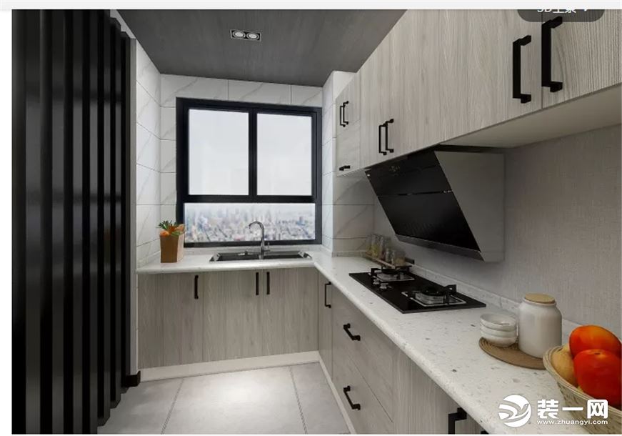 海南天海居两居室65平现代风格装饰效果图厨房