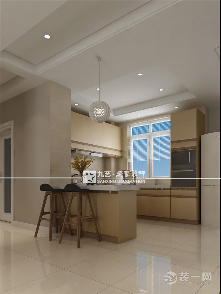 160平三居室现代风格厨房装修效果图