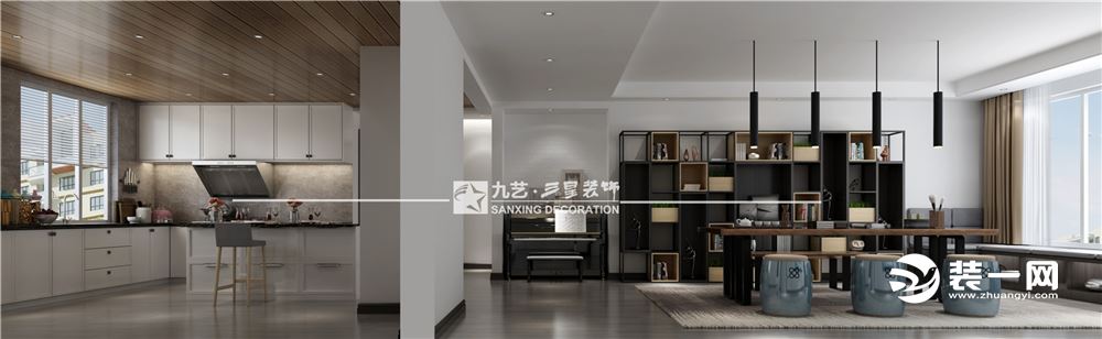 170平四居室现代简约风格厨房装修效果图