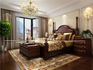 130平三居室古典欧式风格卧室装修效果图
