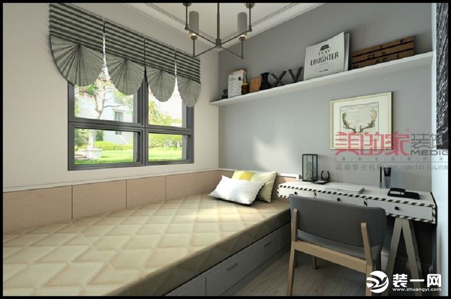 【美的家装饰】保利观塘 65㎡平层欧式风格客房装修效果图