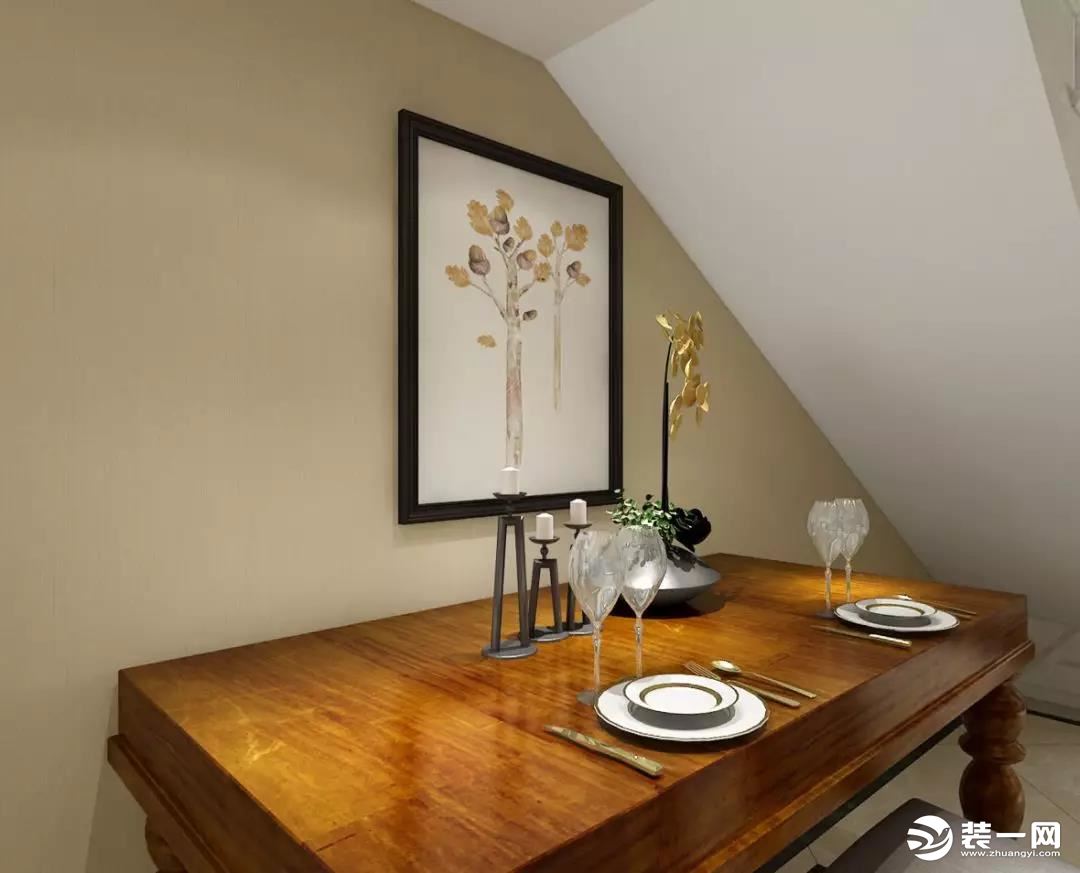 【美的家装饰】两江春城140㎡平层美式风格餐厅装修效果图，电话：15223237402