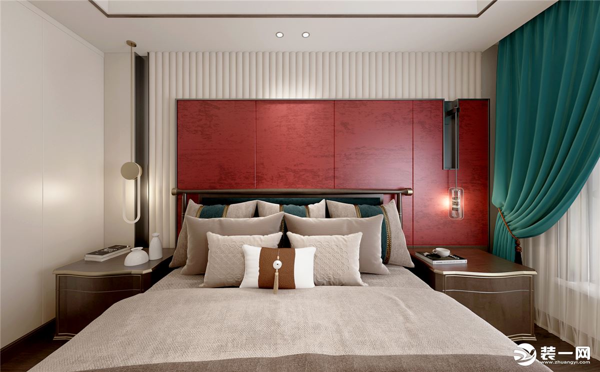 重庆美的家装饰白鹭湾128平新中式卧室装修设计