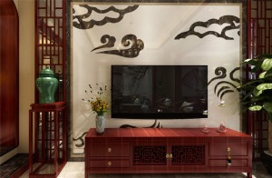 【美的家装饰】银祥翡翠谷  中式风格  电视墙