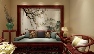 【美的家装饰】银祥翡翠谷  中式风格  沙发墙