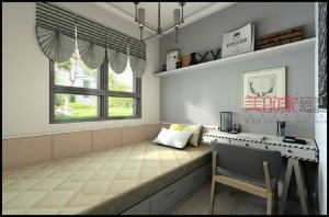 【美的家装饰】保利观塘 65㎡平层欧式风格客房装修效果图