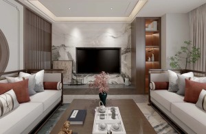 重庆美的家装饰-白鹭湾-128平-新中式