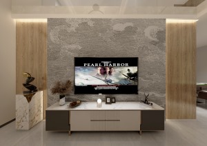 香墅里300平现代风格客厅电视墙装修设计效果图