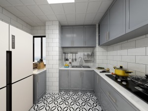 远洋九公子99㎡现代轻奢风格厨房装修效果图
