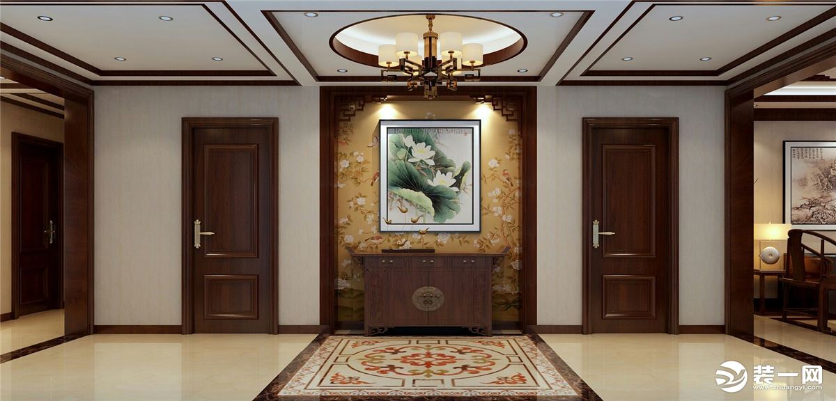 北京业之峰紫芳园120平中式风格三居室--门厅