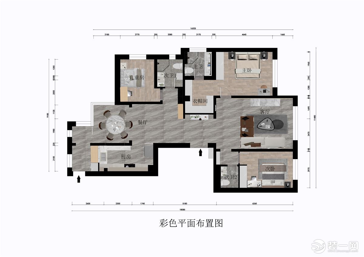 彩色平面布局图