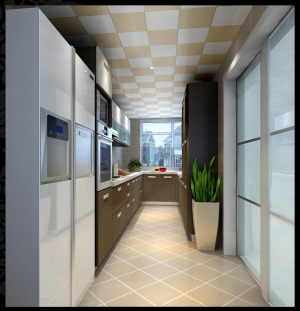 国风上观160平三居室现代简约风格厨房效果图