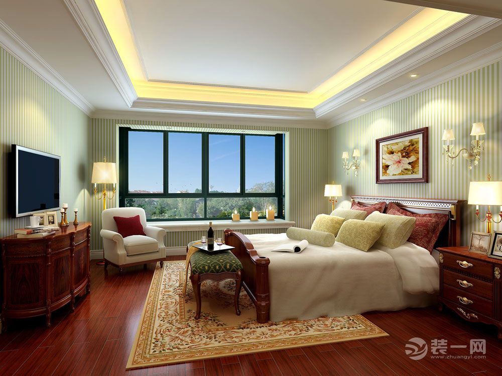 【重庆业之峰】 棕榈泉 92平 三居室 造价 13万 新古典 卧室