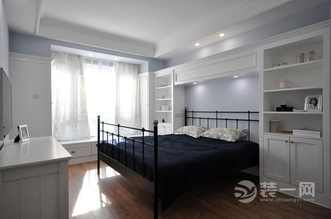 【重庆业之峰】 北大资源·博雅 64平 二居室 造价8万 美式 主卧室