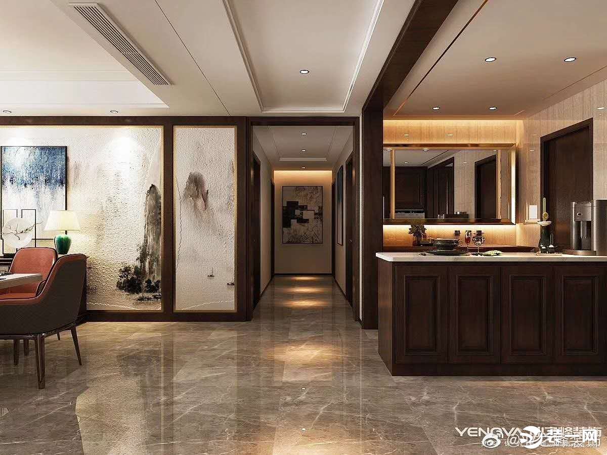 重庆天地新中式风格客厅过道装修效果图