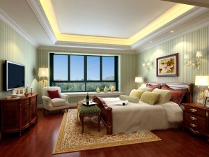 【重庆业之峰】 棕榈泉 92平 三居室 造价 13万 新古典 卧室