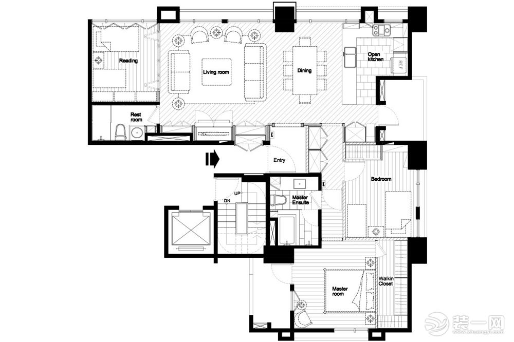 【公安厅家属院】160平简美风格四居室装修方案，平面布局图