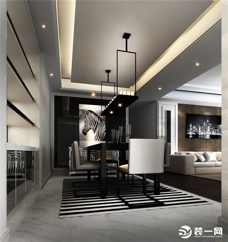 【曲江千林郡】120平现代简约三居室装修方案，餐厅