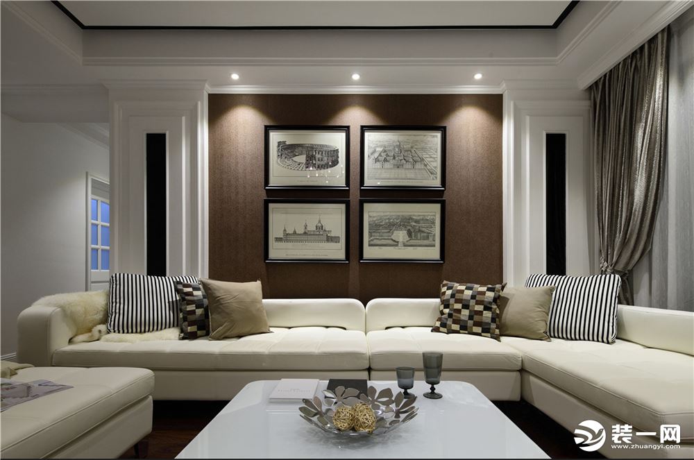 【曲江千林郡】120平现代简约三居室装修方案，沙发背景墙
