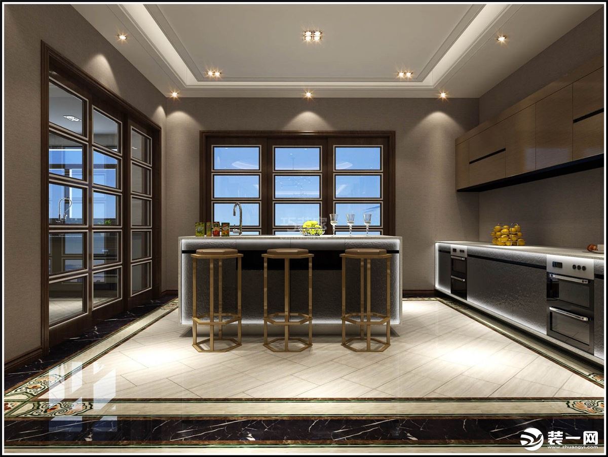 西安国熙台小区180平三居室房子新中式风格装修方案，厨房