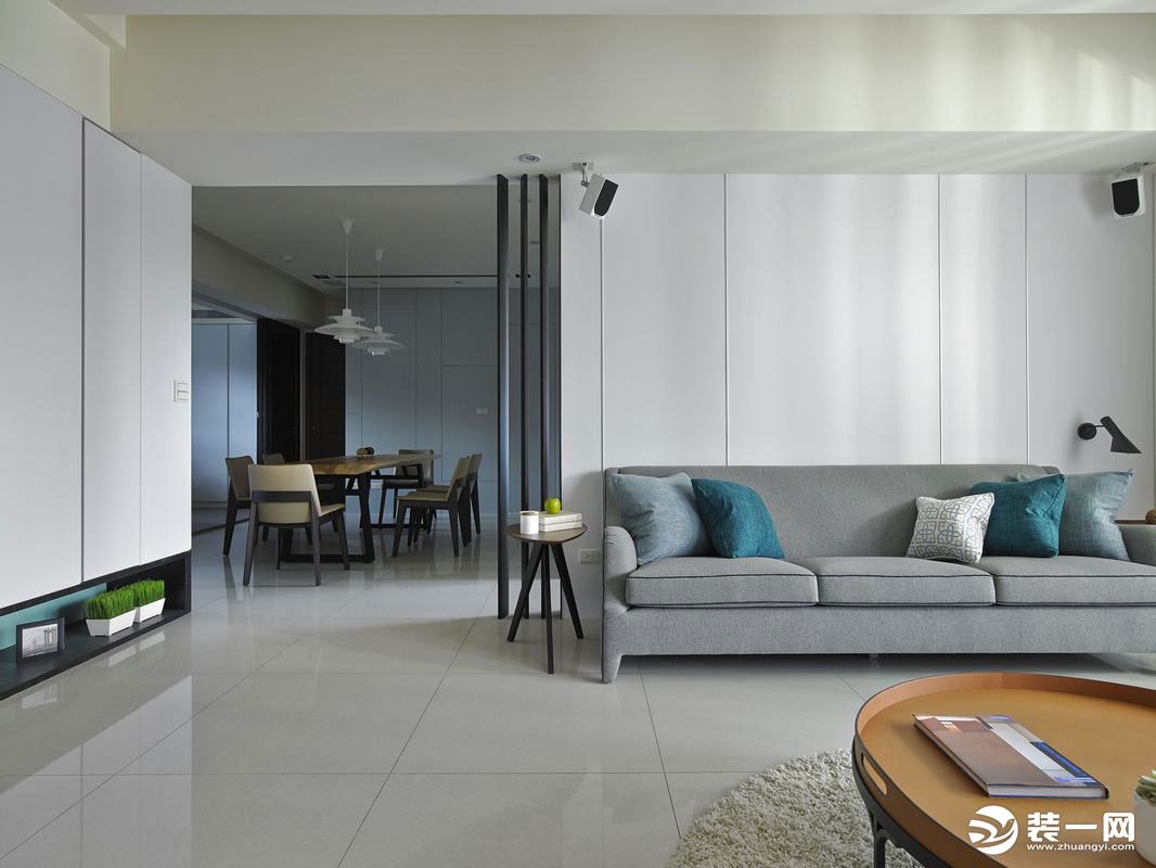 【今朝装饰】西安高科尚都小区160平三居室房子现代简约风格设计图，沙发背景墙