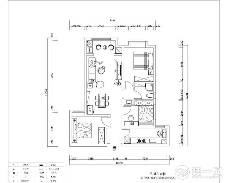 德杰狀元府-北歐-99㎡-全屋購(gòu)17.8萬(wàn)-平面布置圖-西安今朝裝飾