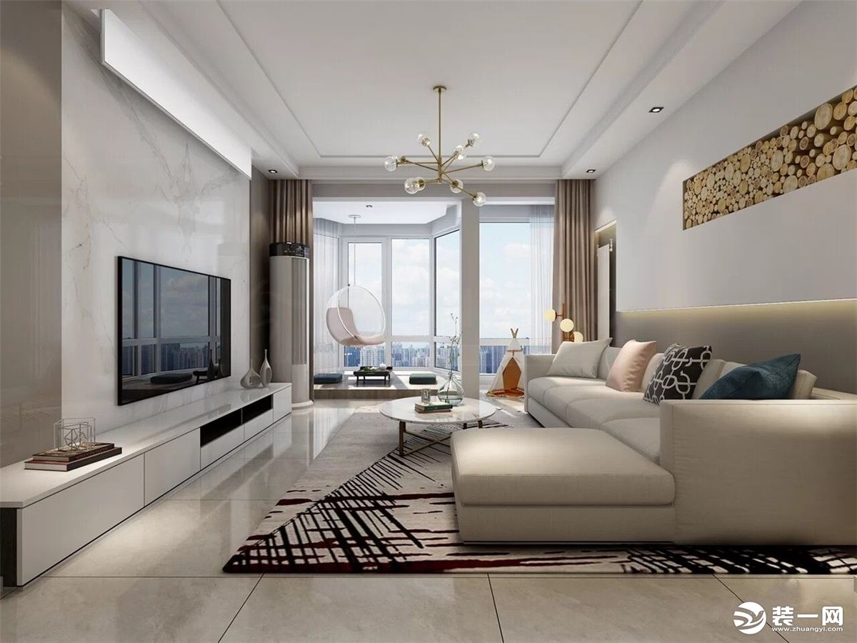 干净舒适的大地色配色百搭且高级，适用于绝大多数家装类型，高级灰为主的客厅搭配呈现出典雅气质，米色卧室