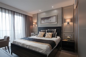 【千林郡】簡約風格兩室兩廳裝修方案，床頭背景墻