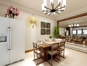 【杨凌人才公寓】178平新中式半包装修方案，餐厅