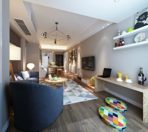 【明威橡树湾】90平两居室北欧风格设计方案