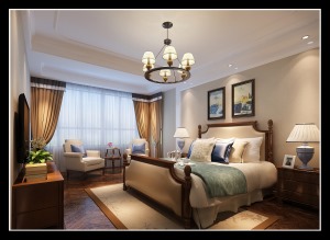 西安龙湖香体国际社区复式户型简美风格设计方案，卧室