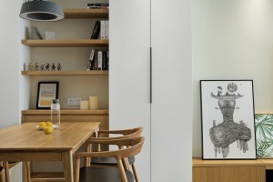 【今朝装饰】西安金辉世界城小区110平三居室房子现代简约风格设计方案，餐边柜