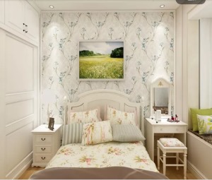 海口罗曼蒂克两居室地中海风格82平装饰效果图卧室