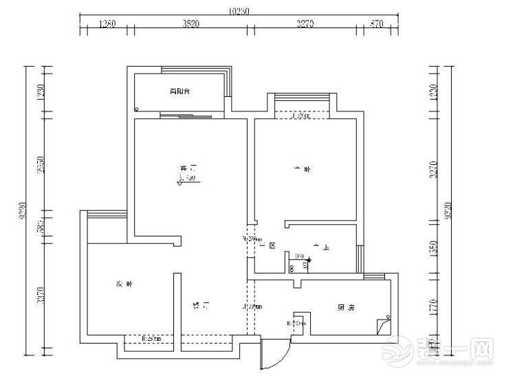 滨湖名邸两室两厅一卫户型图