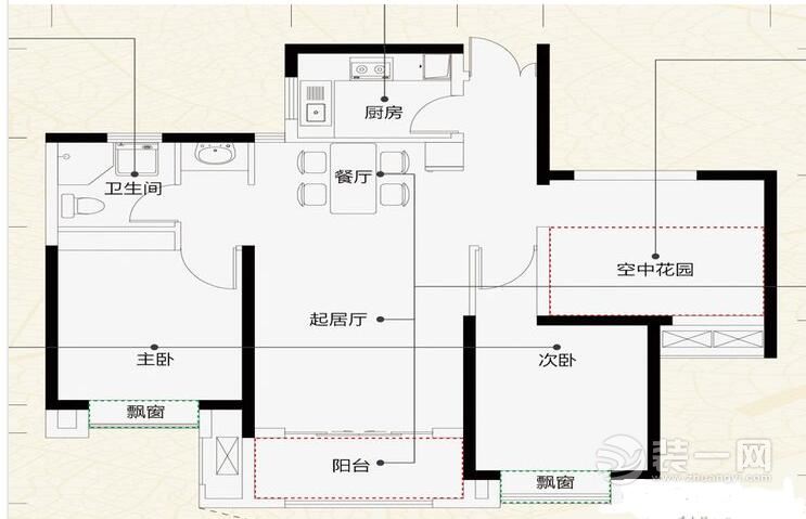 戶型圖91平2室