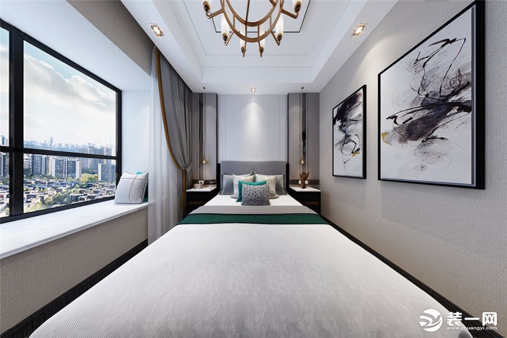 【人和园】270平米复式现代中式卧室全景效果图