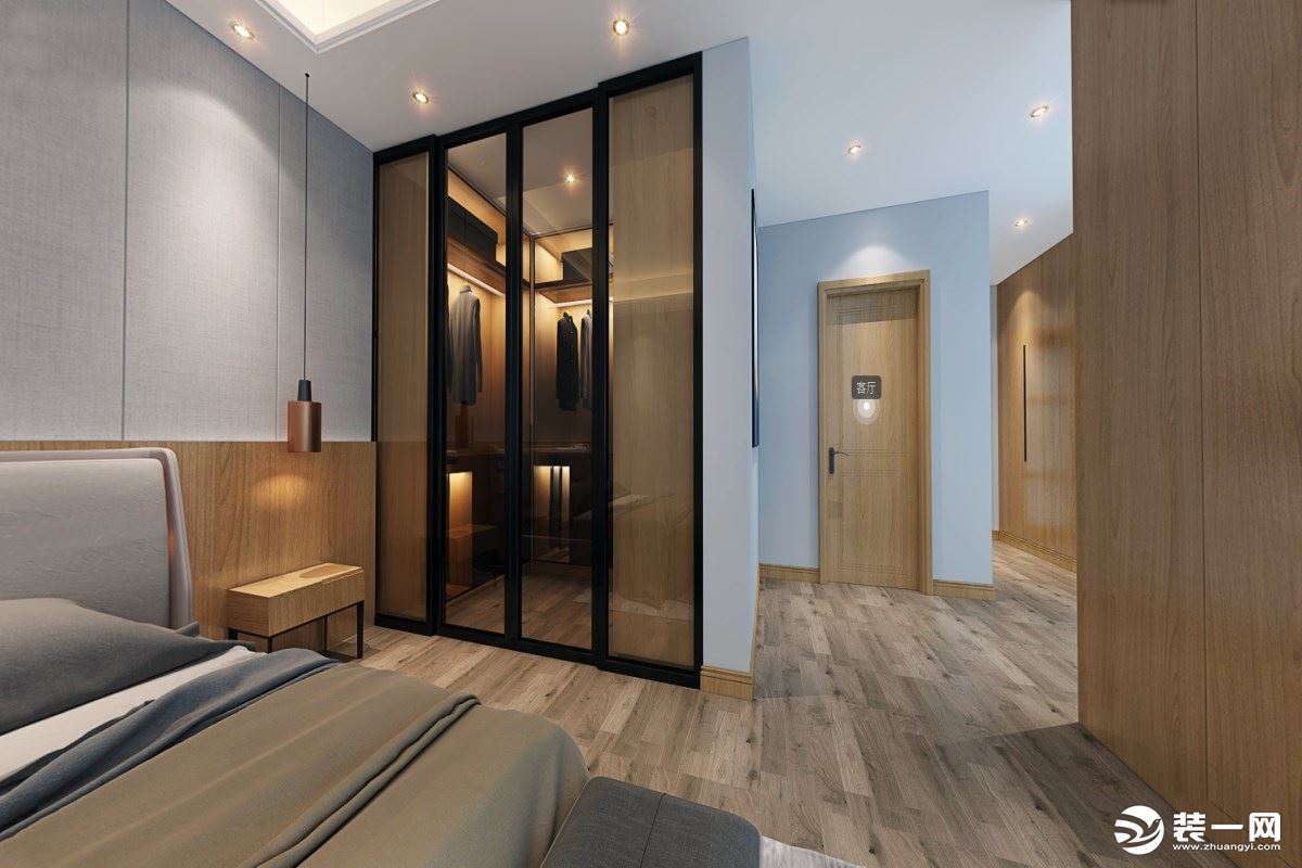 朗润【香洲半岛】300平米五居室卧室现代风格全景效果图