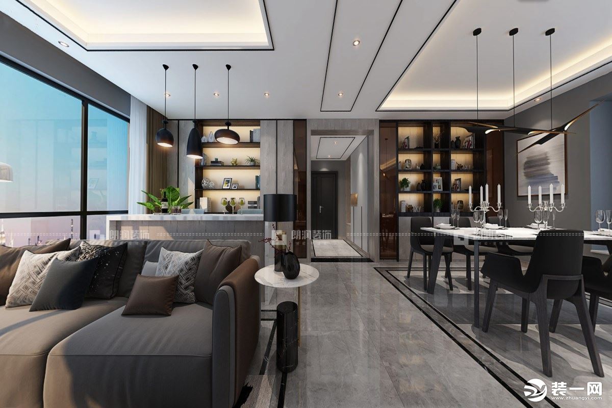 朗润【金棕榈】155平米客厅现代轻奢风格效果赏析