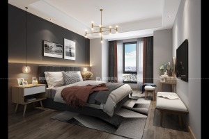 朗润【金棕榈】155平米卧室现代轻奢风格效果赏析