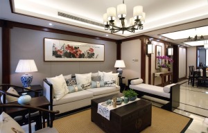 新中式风格沙发背景墙1