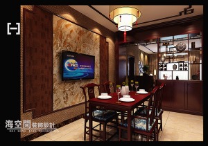 福盛家园110平三室中式风格装修效果图餐厅