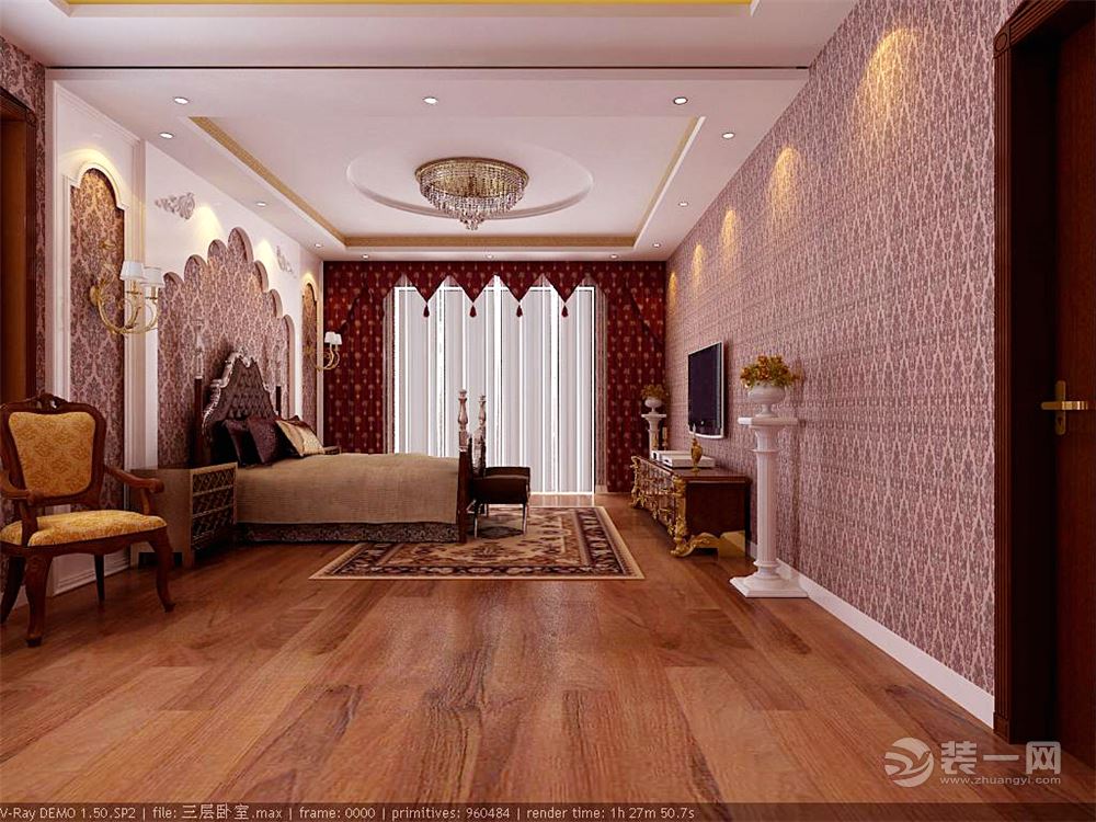 中式风格别墅卧室装修设计