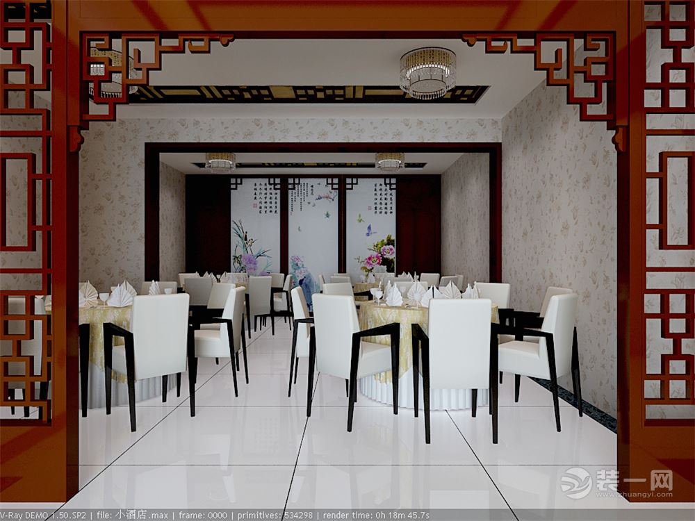 中式风格饭店装修效果图