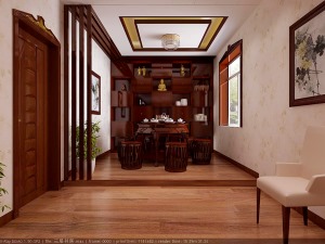 中式风格别墅书房装修设计
